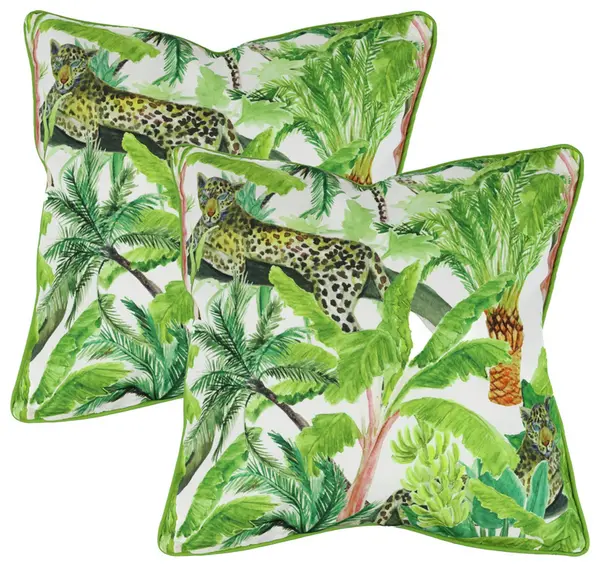 Image of STREETWIZE Streetwize Leopard Jungle Outdoor Cushions - Pack of 4