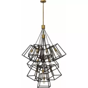 Image of Loops - 13 Bulb Chandelier Hanging Pendant LIght Bronze LED E27 60W Bulb