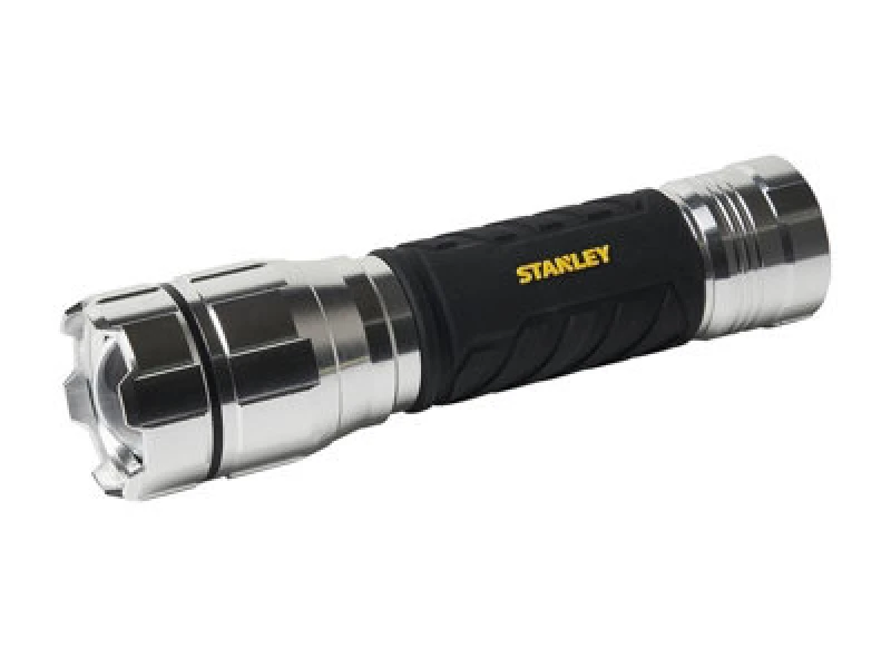 Image of Stanley 1000 lumen Battery Powered LED Hand Torch in Silver & Black