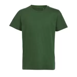 Image of SOLS Childrens/Kids Milo Organic Short Sleeve T-Shirt (11-12 Years) (Bottle Green)
