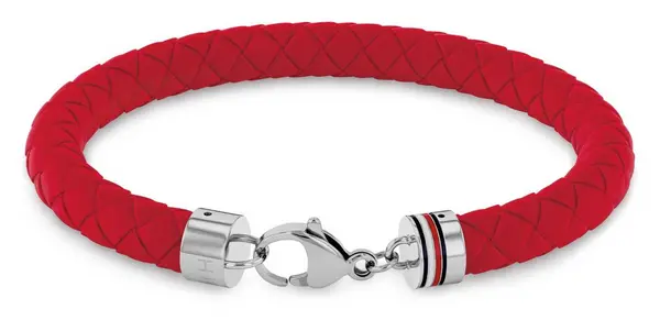 Image of Tommy Hilfiger 2790556 Mens Silicone Red Braided Silicone Jewellery