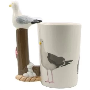 Image of Seagull Shaped Handle Ceramic Mug