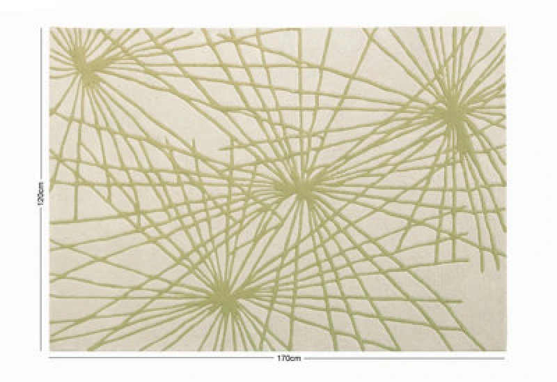 Image of Esselle Home Aura Starburst Natural / Sage Green 120 X 170Cm Rug