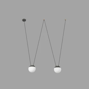 Image of Faro Mine 28376-2L - 2 Light Ceiling Pendant Wood, Dark Grey, E27