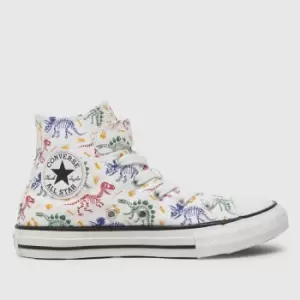 Image of Converse White All Star Hi 1v Easy-on Boys Junior Trainers
