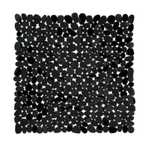 Image of Premier Housewares Solid Black Pebble PVC Bath Mat 54 x 54cm