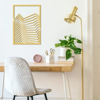 Image of L?nes Metal Decor - Gold Gold Decorative Metal Wall Accessory