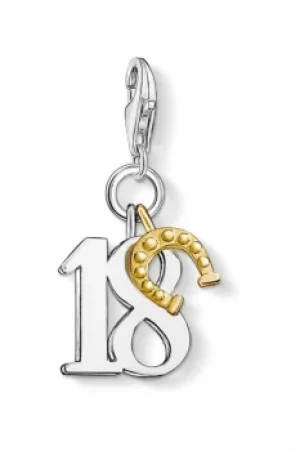 Image of Ladies Thomas Sabo Sterling Silver Charm Club Lucky Number 18 Charm 0938-413-12