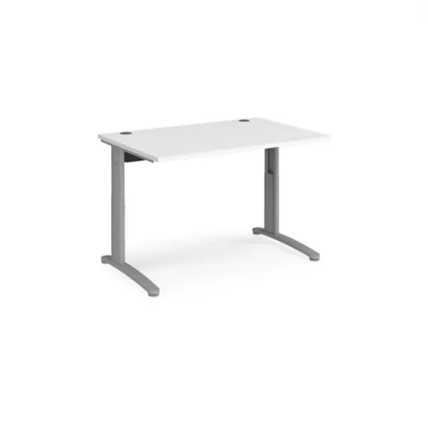 Image of TR10 Office Desk Wheelchair Friendly Rectangular Desk 1200mm White Tops With Silver Frames TR10 White THS12SWH