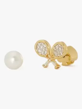 Image of Queen Of The Court Tennis Asymmetrical Studs - Multi - One Size