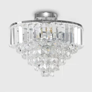 Image of Iconic Mesita K9 Crystal Chrome Flush Ceiling Light