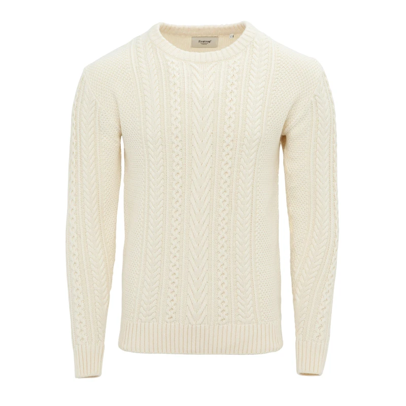 Image of Firetrap Mens Cable Knit Jumper Ecru male XL