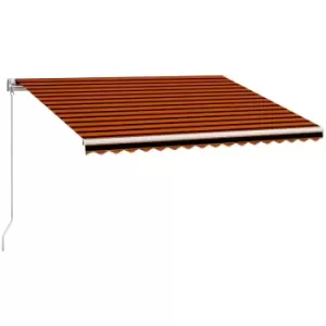 Image of Vidaxl - Manual Retractable Awning 450x300cm Orange and Brown Multicolour