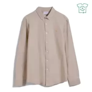Image of Farah Oxford Long Sleeve Shirt - Beige