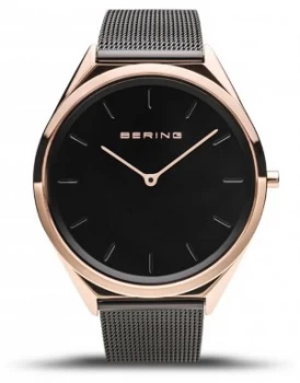 Image of Bering Unisex Ultra-Slim Black Mesh Bracelet 17039- Watch
