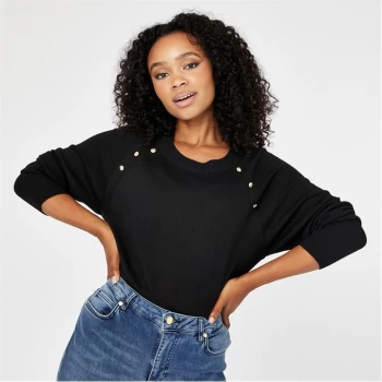 Image of Biba BIBA Branded Button Jumper - Black