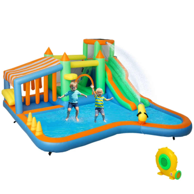 Image of AIYAPLAY AIYAPLAY Inflatable Bouncy Castle with 680W Blower for Kids, 416x370x195 cm