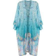 Image of Seaspray Multicoloured Rosalind Paisley Kimono - M to L