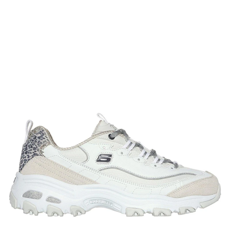 Image of Skechers Womens Dlite Chic Low-Top Trainers White/Multi female 4 (37)
