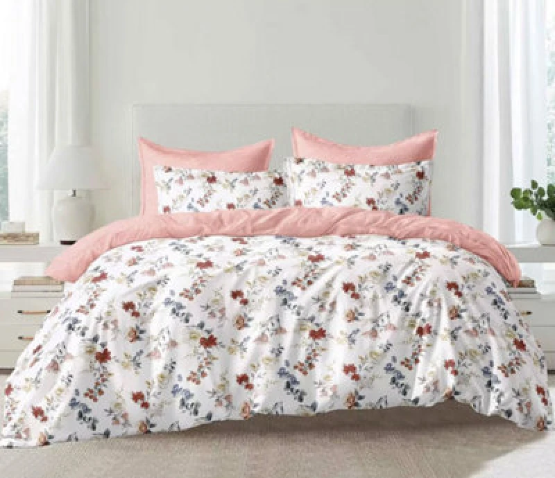 Image of Ezysleep Ezysleep Fleur Floral Printed Duvet Set in Pink Size: Double Pink Double Unisex 0721545366207