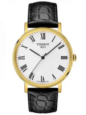 Image of Tissot Mens T-Classic Everytime Medium Gold Plated White Dial...