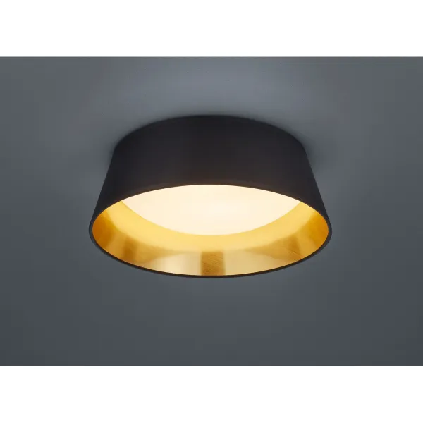 Image of Ponts Modern 34cm Flush Ceiling Light Black 3000K