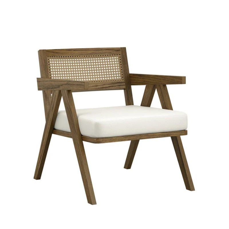 Image of Arizona Smoked Ecru Woven Fabric Occasional Armhair