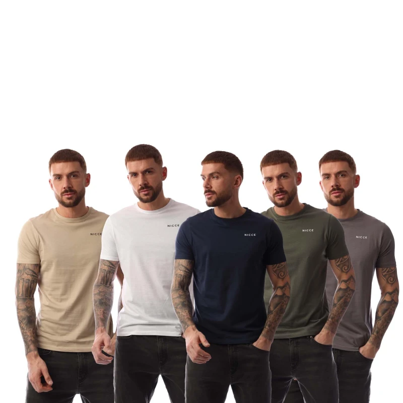 Image of Nicce Buena 5 Pack T-Shirts Multi Colour male S