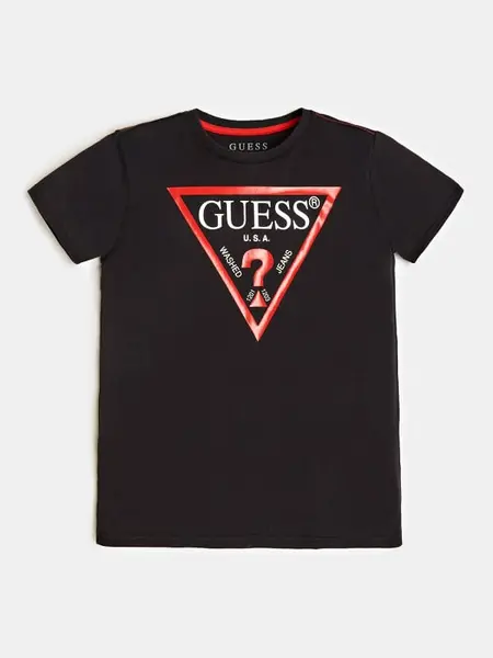 Image of Guess Kids Triangle Logo T-Shirt 14390678 Black