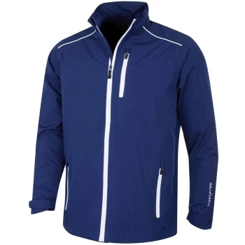 Image of ISLAND GREEN MENS WATERPROOF JACKET - NAVY/WHITE - MEDIUM