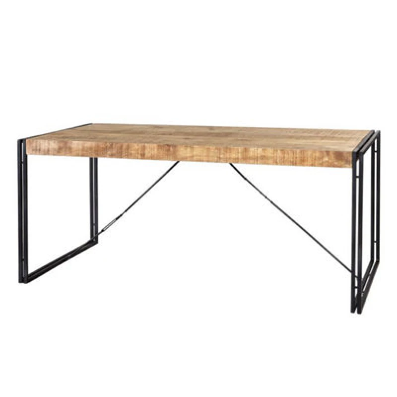 Image of Buttercup Farm Cosmo Industrial Dining Table - Large - Solid Mango Wood/metal - L90 X W150 X H78 Cm