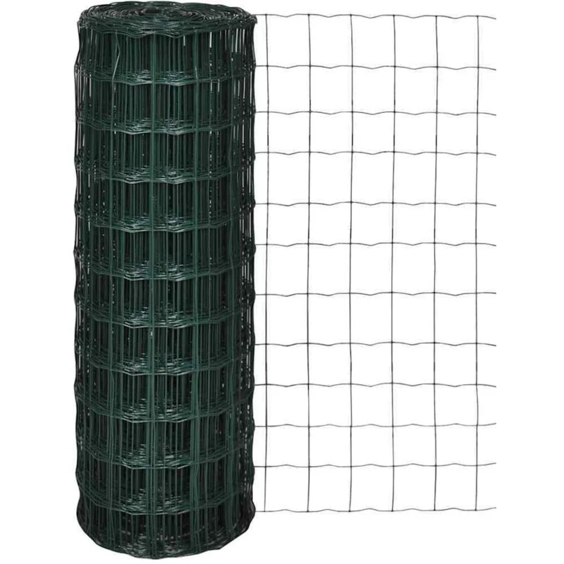 Image of vidaXL Euro Fence Panel 25x1.2m with Mesh Steel Green Screen Barrier Enclosure