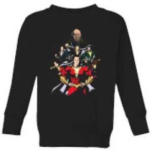Image of Shazam Team Up Kids Sweatshirt - Black - 7-8 Years