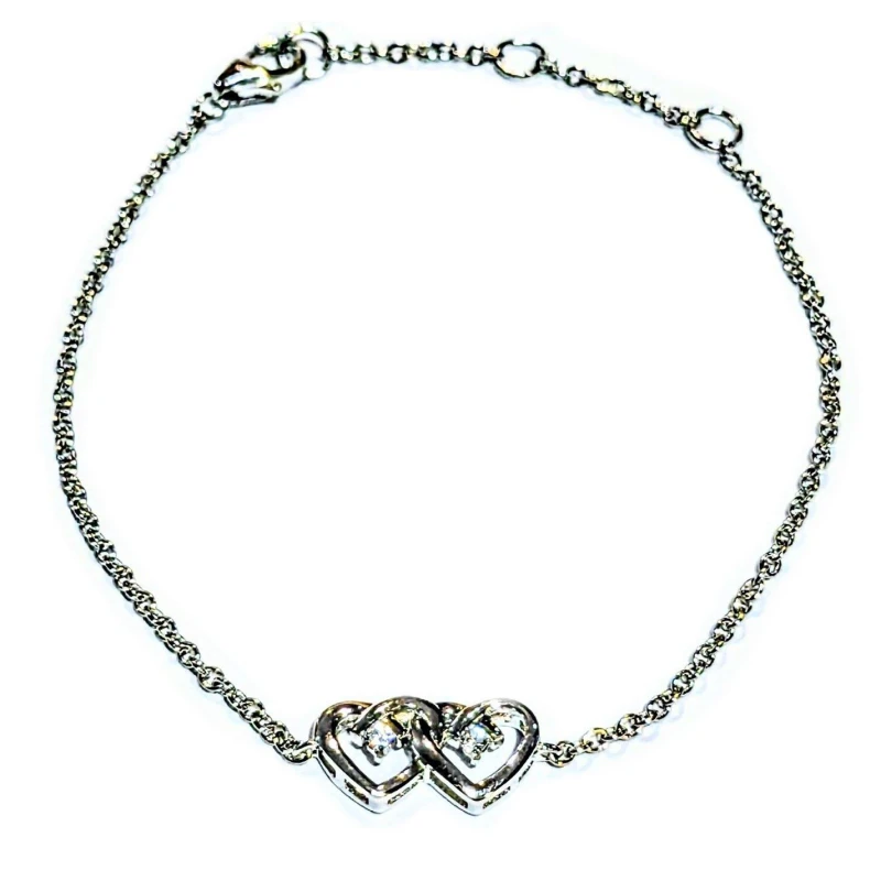 Image of Espree Silver CZ Heart Bracelet Silver unisex one size