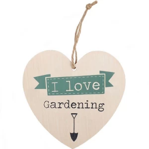 Image of Love Gardening Hanging Heart Sign
