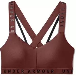 Image of Under Armour Wordmark Strap Sports Bra Womens - Red