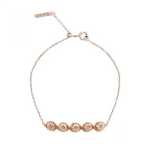Image of Ladies Olivia Burton Rose Gold Plated Flower Show Rope Chain Bracelet