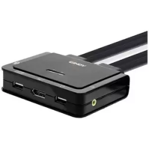 Image of LINDY 42346 KVM changeover switch DisplayPort Mouse, Keyboard 3840 x 2160 Pixel