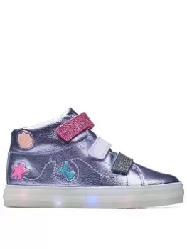 Image of Clarks Kid Flare Sea High Top Trainer, Purple, Size 10 Younger