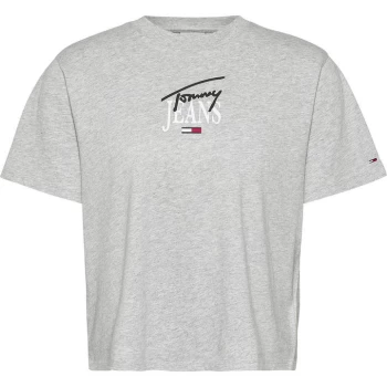 Image of Tommy Jeans Tommy Jeans Essential Logo Tee Womens - LT GREY HTR P01