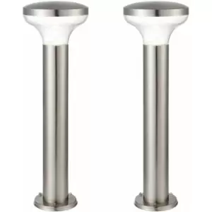 Image of 2 pack Outdoor Post Bollard Light Marine Steel 0.5m LED Garden Driveway Path