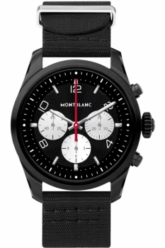 Image of Mont Blanc - Mont Blanc Summit 2 Stainless Steel Black And Nylon - Smartwatches - Black