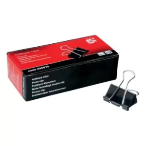 Image of 5 Star Office Foldback Clips 32mm Black [Pack 12]