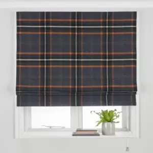 Image of Paoletti Aviemore Heritage Tartan Blackout Roman Blind Polyester Rust (91X137Cm)