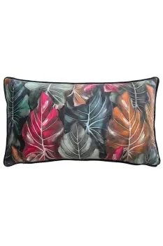 Image of Mogori Leafage Digitally Printed Velvet Piped Cushion