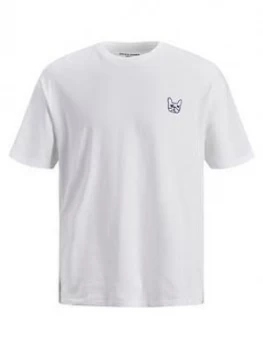Image of Jack & Jones Boys Short Sleeve Graphic Logo T-Shirt - White