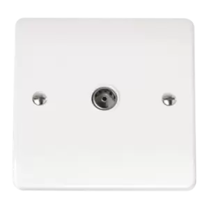 Image of Click Scolmore Mode 45A Coaxel Single Socket Outlet Polar White - CMA065