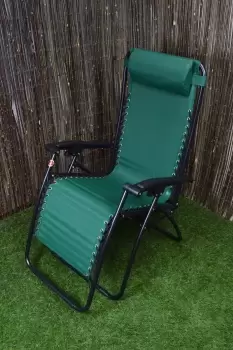 Image of Multi Position Textoline Garden Relaxer Chair Lounger - Green