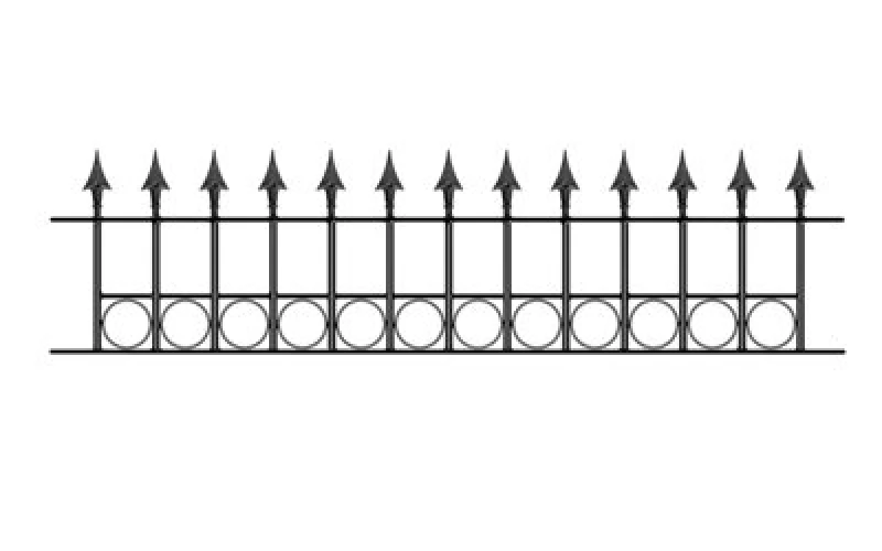 Image of Burbage Iron Craft Balmoral Premium Range Spear Top Railing Panel With Rings Fits Opening - Solid Steel - Fits Gap Of 1830 mm X 560 mm High - Primed