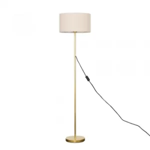 Image of Charlie Gold Floor Lamp with Large Mink Reni Shade